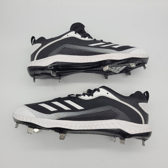 Adidas White Icon 6 Bounce Baseball Cleats Men\'s 14 Shoes Black White NEW main image 9
